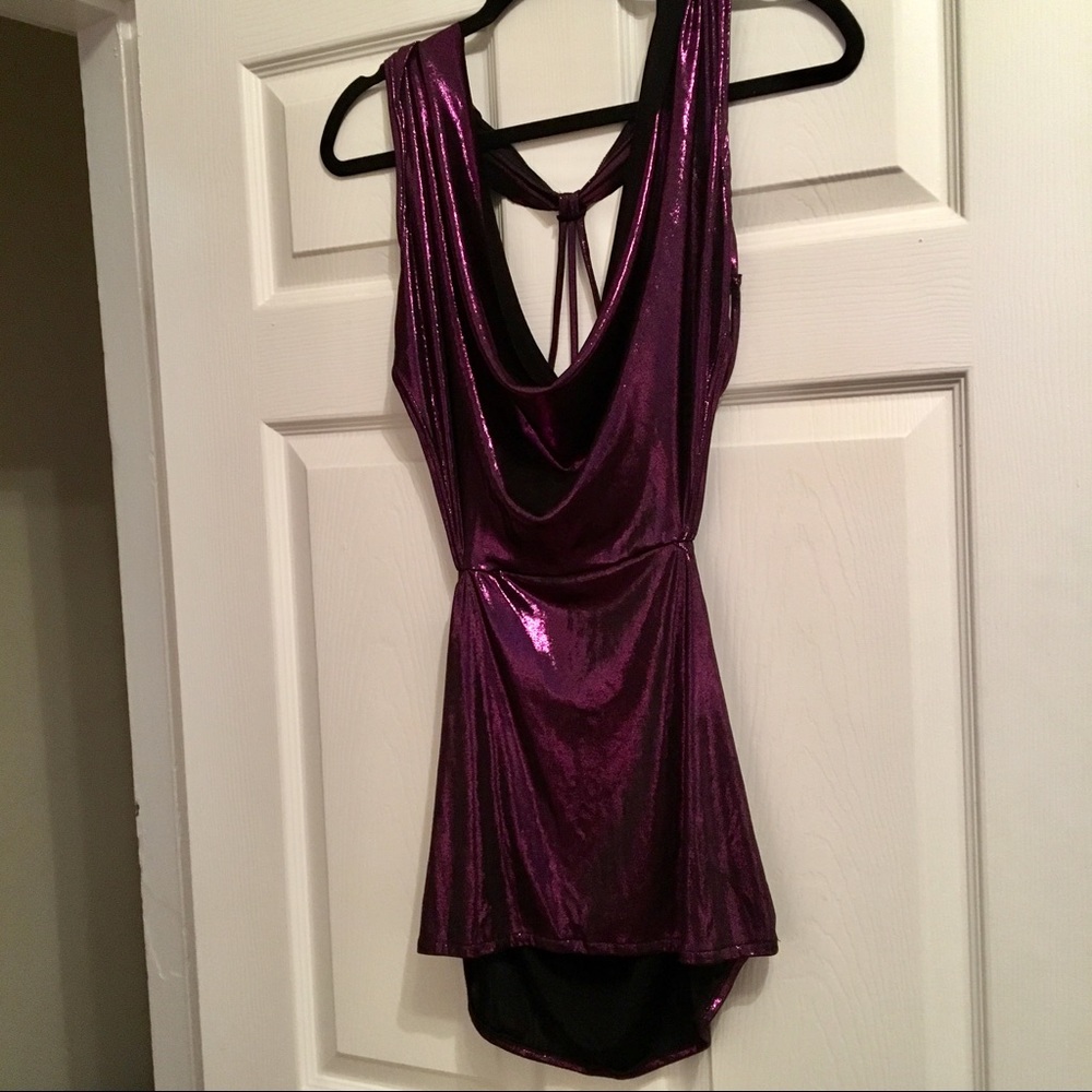 Shiny Purple Clubwear Minidress
